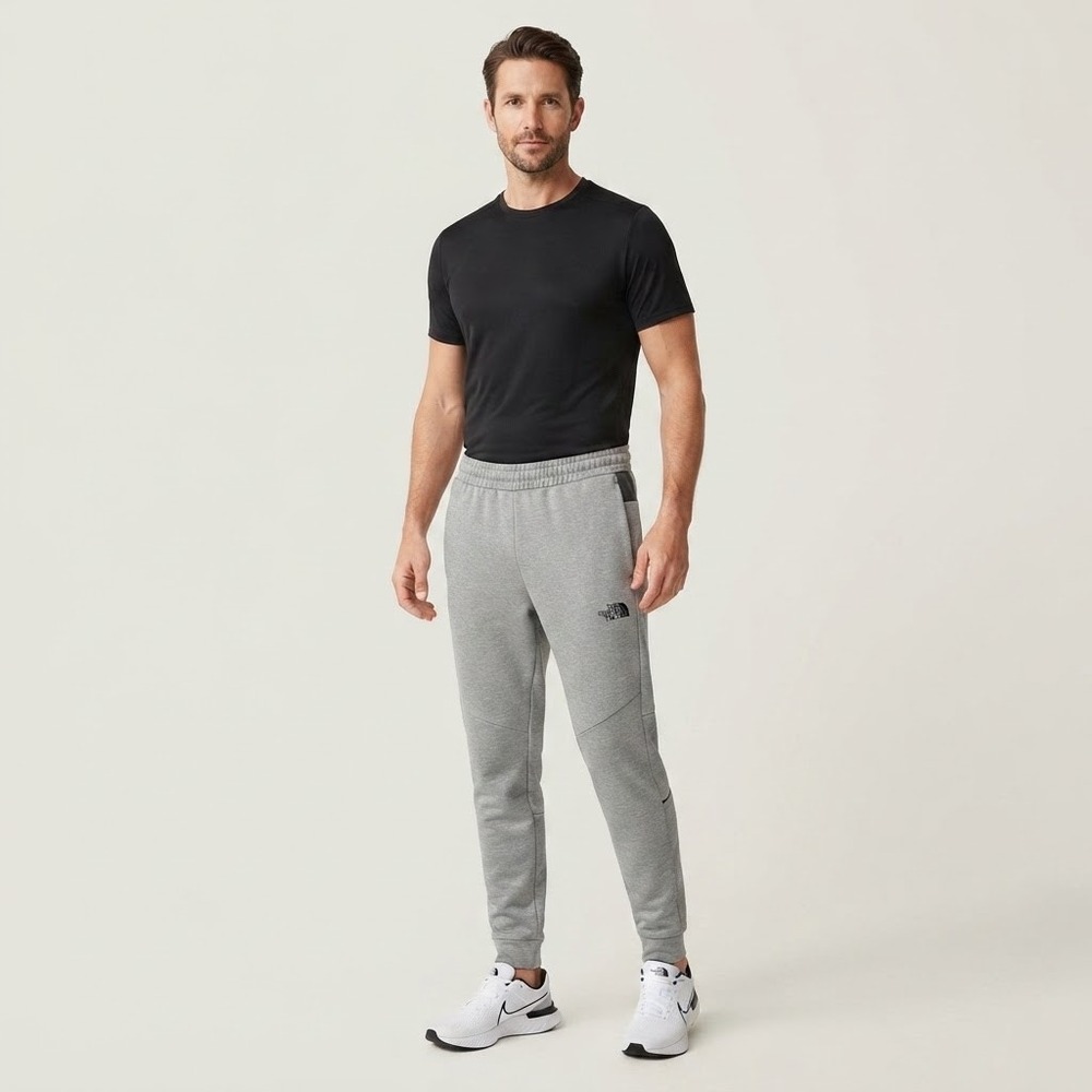 The North Face Jogger Sweatpants Mens Medium Gray Heather Fleece Lined Active